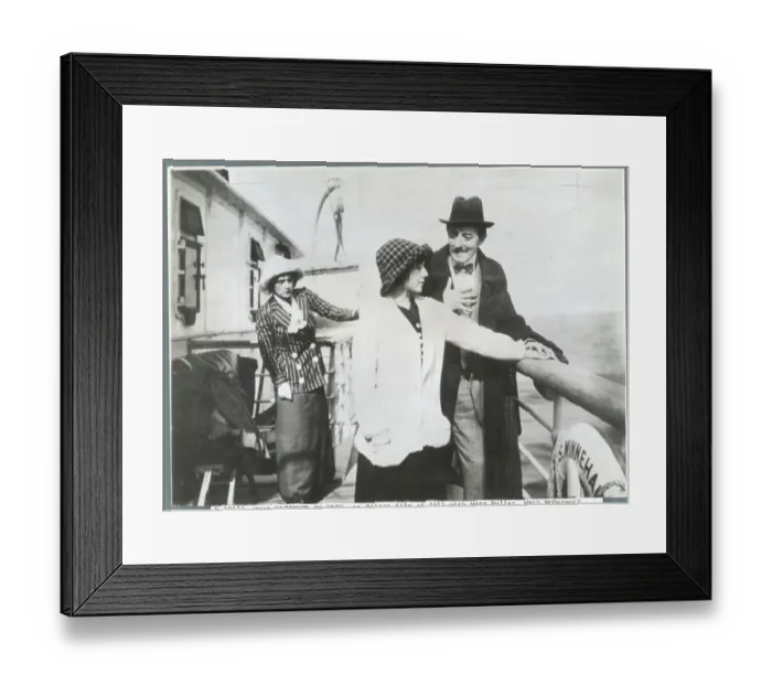 Framed Print : Mary Fuller and Costars in Scene at Ship's Railing Framed Print : Mary Fuller and Costars in Scene at Ship's Railing