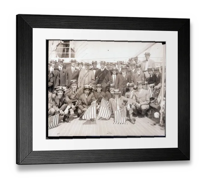Framed Print : American Olympic Team Posed on Ship Framed Print : American Olympic Team Posed on Ship