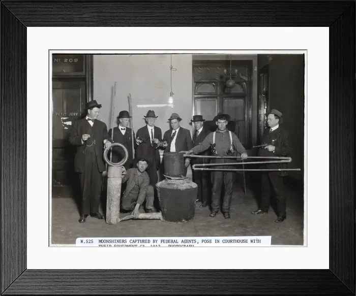 Framed Print : Federal Agents and Captured Moonshiners Framed Print : Federal Agents and Captured Moonshiners
