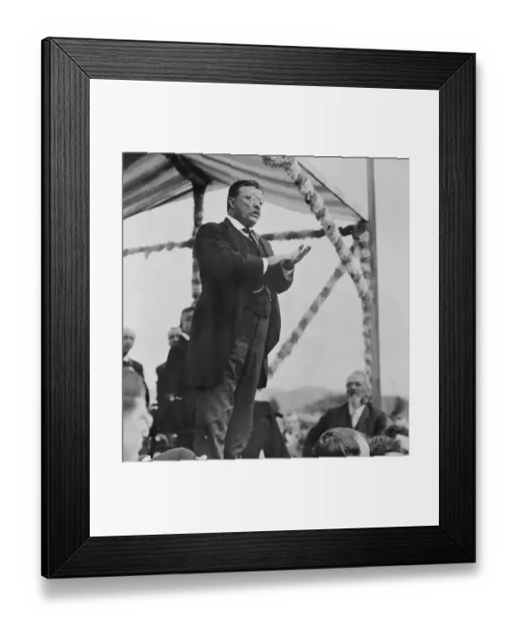 Framed Print : Theodore Roosevelt on Podium