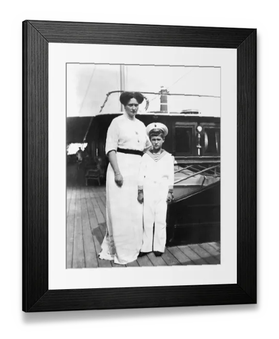 Framed Print : Empress Alexandra with Son Alexis