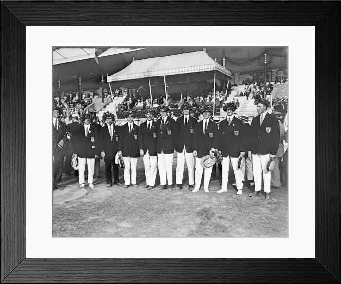 Framed Print : American Athletes Posing at Olympics Framed Print : American Athletes Posing at Olympics
