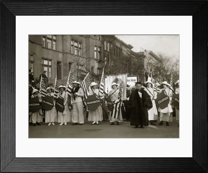 Framed Print : Suffragists Marching in Parade Framed Print : Suffragists Marching in Parade