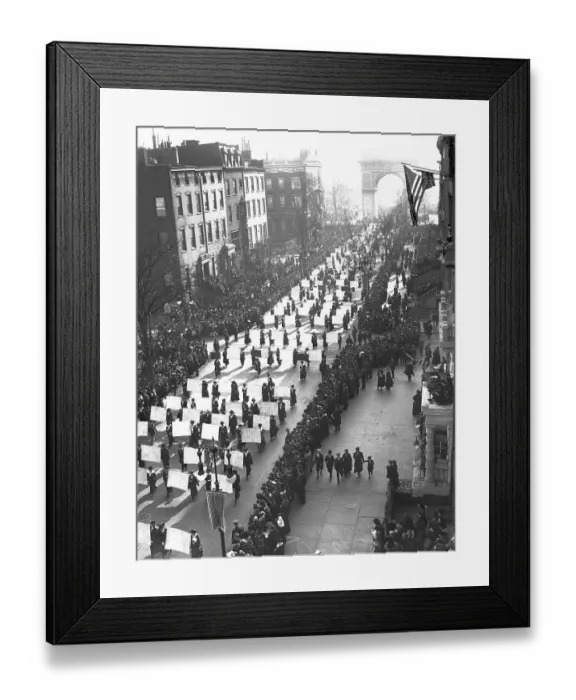 Framed Print : Suffragette March Through Washington Square Framed Print : Suffragette March Through Washington Square