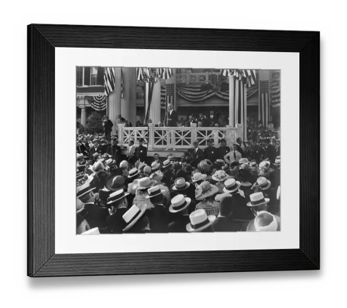 Framed Print : Woodrow Wilson Giving Speech From Podium Framed Print : Woodrow Wilson Giving Speech From Podium