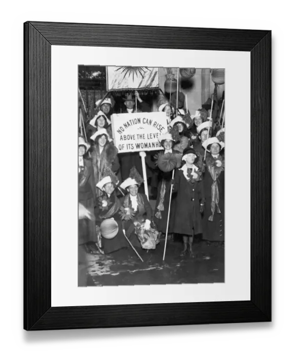 Framed Print : Suffrage Group With Poster