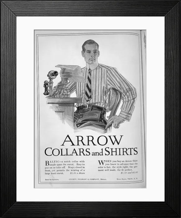 Framed Print : Advertisement For Arrow Shirts Framed Print : Advertisement For Arrow Shirts