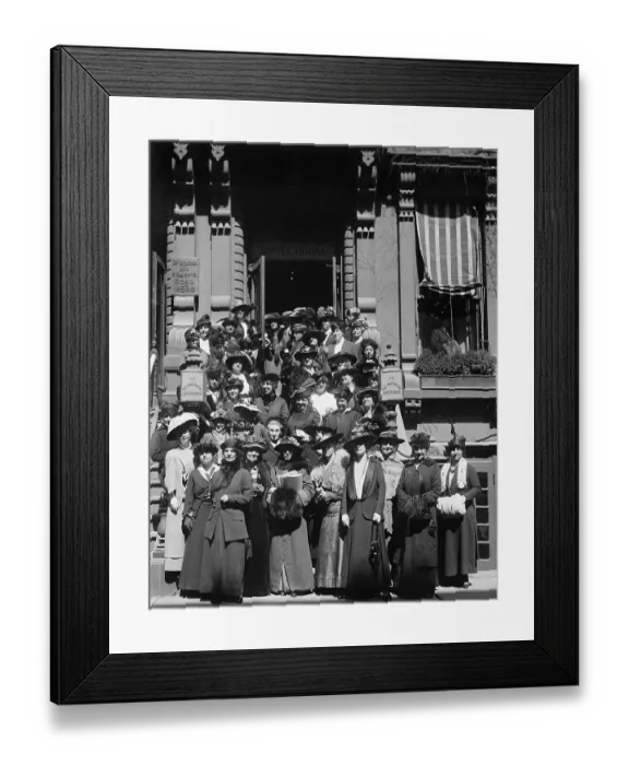 Framed Print : Suffragists Rally Outside Of Ye Olde Tea House Framed Print : Suffragists Rally Outside Of Ye Olde Tea House