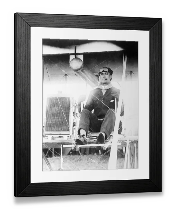 Framed Print : Calbraith Rogers Sitting in Early Model Airplane Framed Print : Calbraith Rogers Sitting in Early Model Airplane