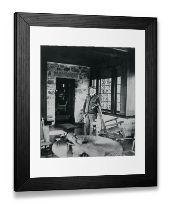 Framed Print : Andrew Carnegie Holding Golf Club in Cottage Framed Print : Andrew Carnegie Holding Golf Club in Cottage