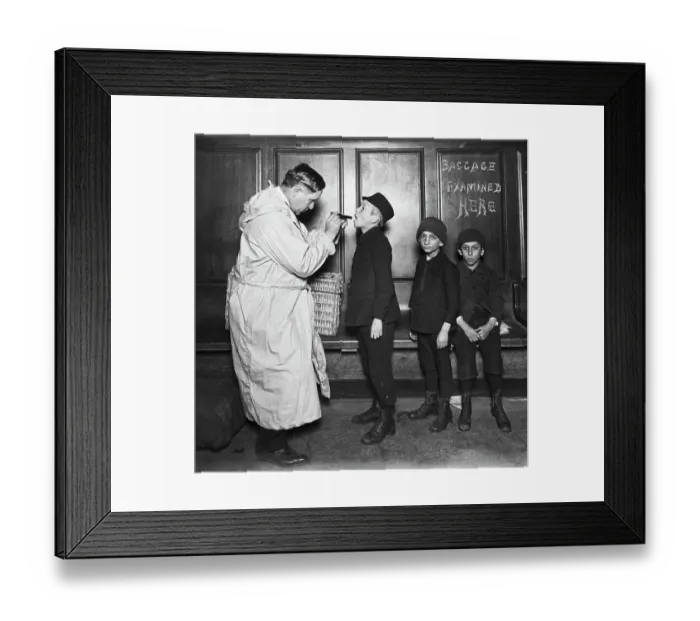 Framed Print : Immigrant Children Being Examined