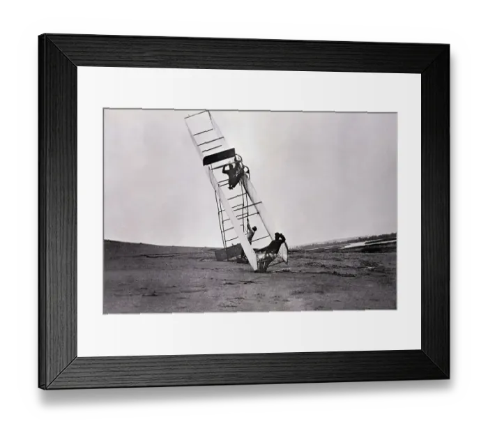 Framed Print : Wright Glider After Bumpy Landing