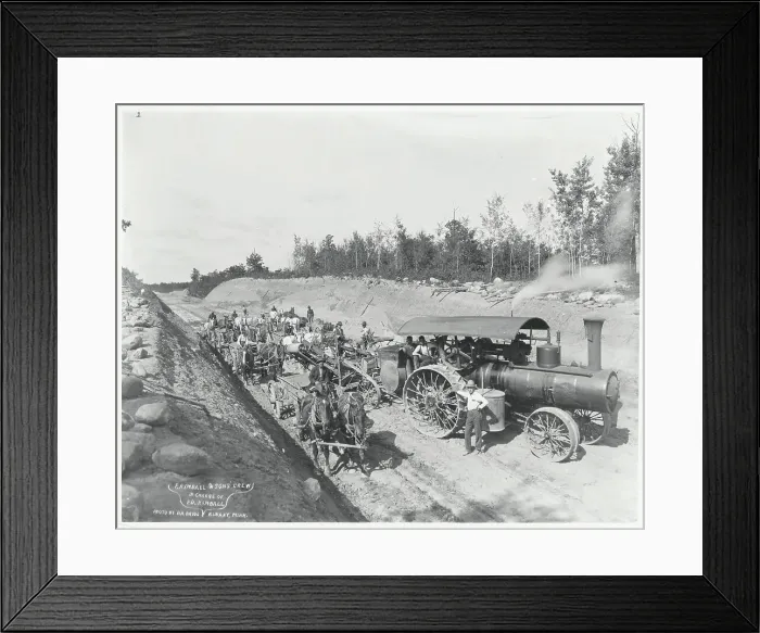 Framed Print : Workers Building Train Line Framed Print : Workers Building Train Line