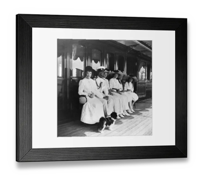 Framed Print : Czar Nicholas II with His Mother and Four Daughters Framed Print : Czar Nicholas II with His Mother and Four Daughters