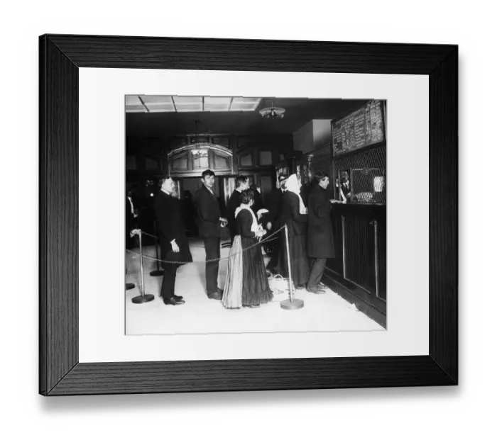 Framed Print : Immigrants at Tellers Window Framed Print : Immigrants at Tellers Window