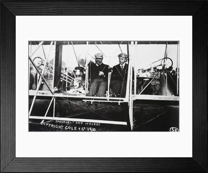 Framed Print : Teddy Roosevelt And Arch Hoxsey In Plane Framed Print : Teddy Roosevelt And Arch Hoxsey In Plane