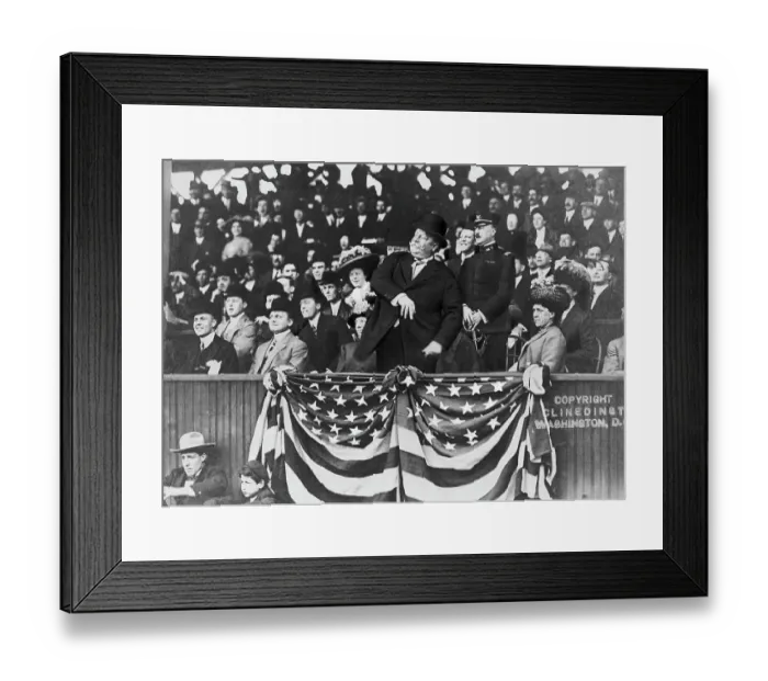 Framed Print : President Taft Throwing the First Pitch at a Baseball Game Framed Print : President Taft Throwing the First Pitch at a Baseball Game