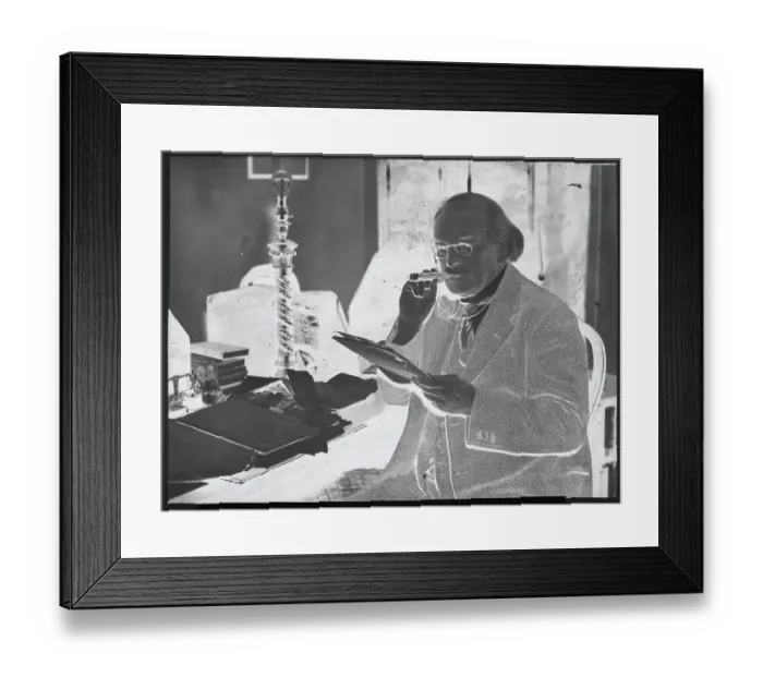 Framed Print : David Lloyd George Smoking a Cigar Framed Print : David Lloyd George Smoking a Cigar