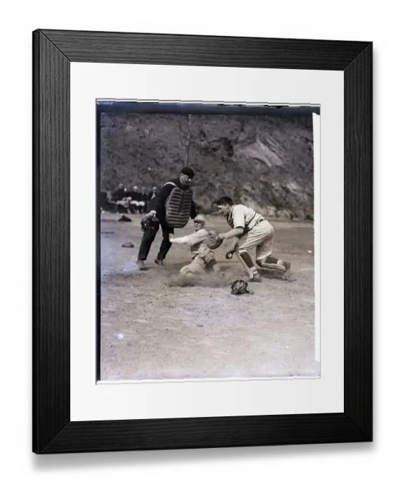Framed Print : Honus Wagner Sliding Into Home Framed Print : Honus Wagner Sliding Into Home