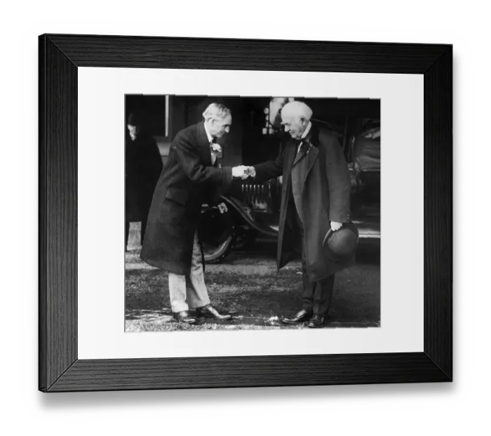 Framed Print : Thomas Edison Shaking Hands with Henry Ford