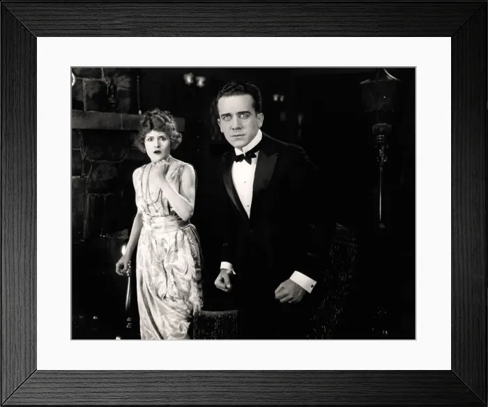 Framed Print : Movie Still of Frightened Couple Framed Print : Movie Still of Frightened Couple