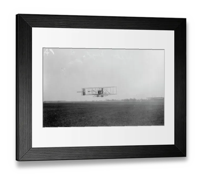 Framed Print : Wright Bros Airplane Flying Above Field Framed Print : Wright Bros Airplane Flying Above Field
