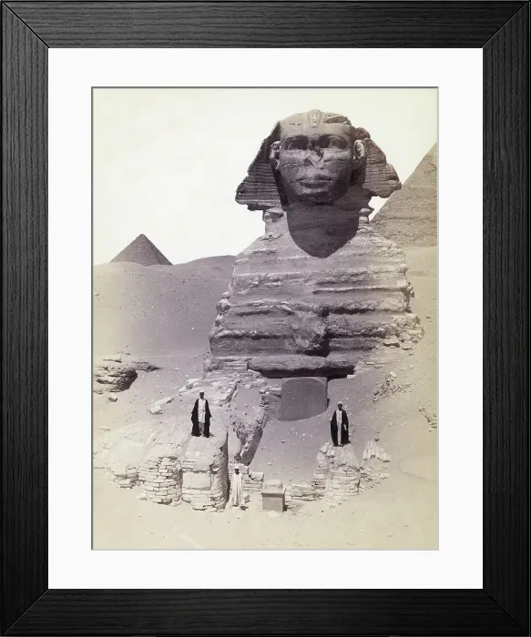 Framed Print : Men Stand Before the Great Sphinx Framed Print : Men Stand Before the Great Sphinx