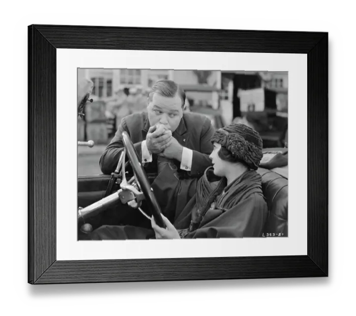 Framed Print : Fatty Arbuckle Kissing Woman's Hand Framed Print : Fatty Arbuckle Kissing Woman's Hand