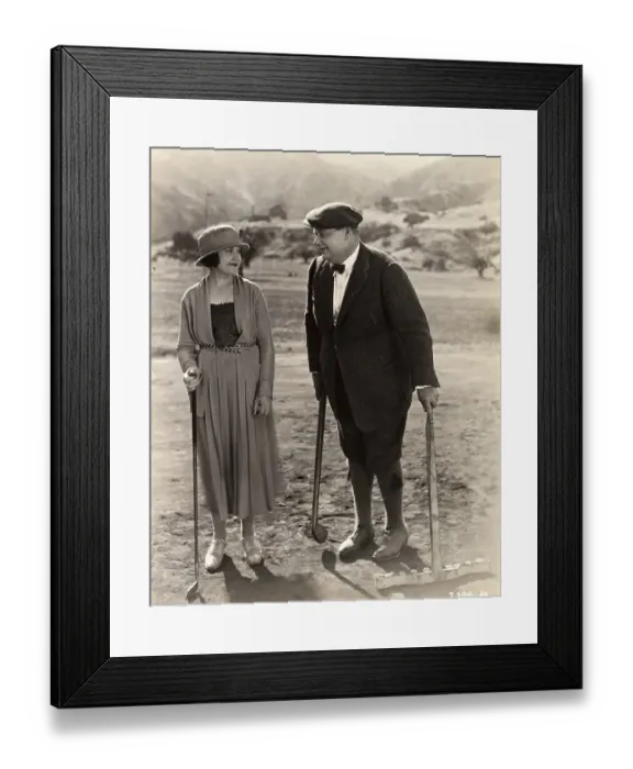 Framed Print : Fatty Arbuckle with Female Friend Framed Print : Fatty Arbuckle with Female Friend