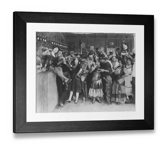 Framed Print : Party in Western Saloon
