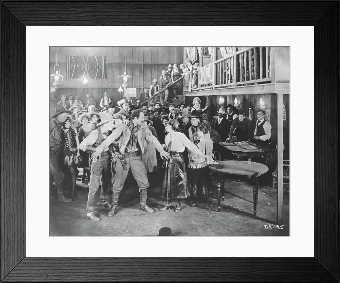 Framed Print : Cowboy Confronting Girl Framed Print : Cowboy Confronting Girl