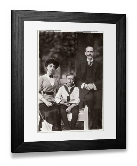 Framed Print : Portrait of King and Queen of Norway with Son Framed Print : Portrait of King and Queen of Norway with Son