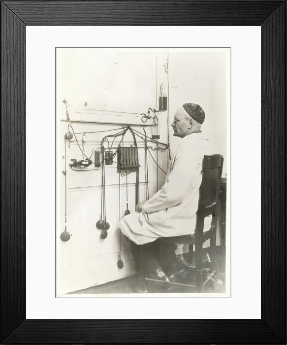 Framed Print : Scientist Observing Recording Instrument Framed Print : Scientist Observing Recording Instrument
