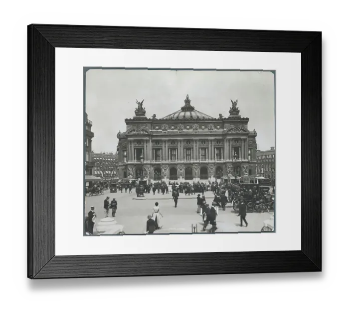Framed Print : Pedestrians and Motorists at Parisian Opera House Framed Print : Pedestrians and Motorists at Parisian Opera House