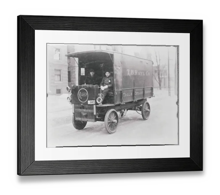 Framed Print : Men Sitting in Truck Framed Print : Men Sitting in Truck