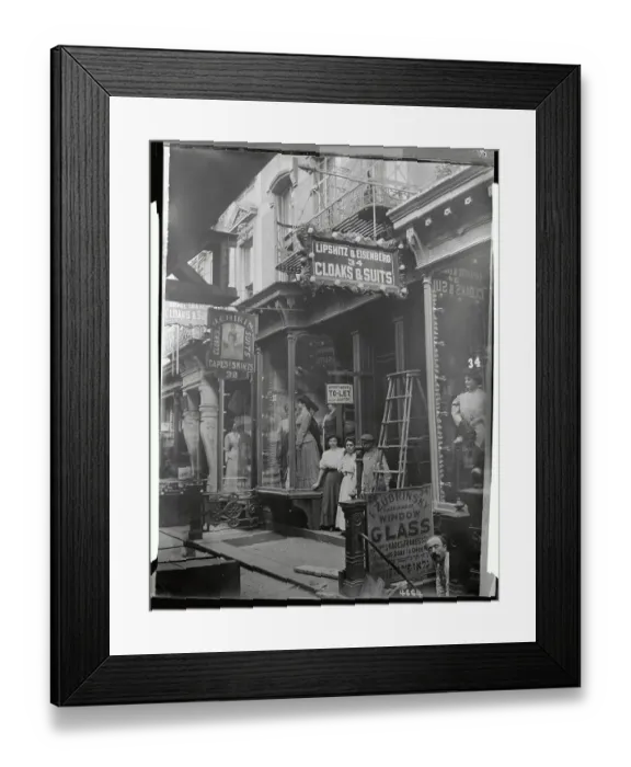 Framed Print : Merchants Standing in Front of Stores Framed Print : Merchants Standing in Front of Stores