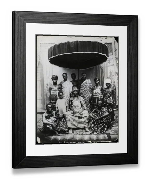 Framed Print : Ashanti Cheif with Advisors Wearing Traditional Clothing Framed Print : Ashanti Cheif with Advisors Wearing Traditional Clothing