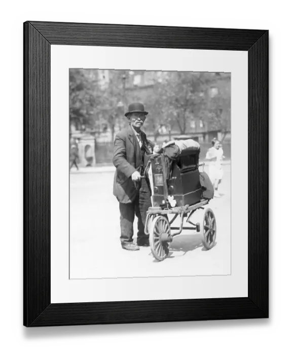 Framed Print : Organ Grinder In New York City Street Framed Print : Organ Grinder In New York City Street