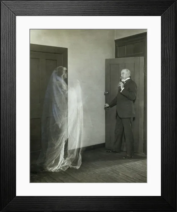 Framed Print : Ghost Frightening Elderly Professor Framed Print : Ghost Frightening Elderly Professor