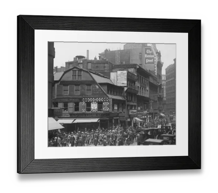 Framed Print : Newspaper Row In Boston Massachusetts Framed Print : Newspaper Row In Boston Massachusetts