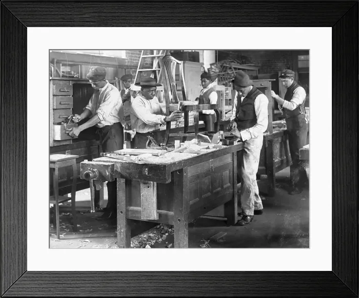Framed Print : African Americans Making Furniture in Workshop Framed Print : African Americans Making Furniture in Workshop