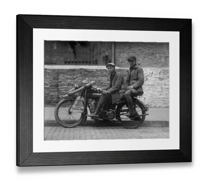 Framed Print : Bud Baker and Richard O'Brien Riding Indian Motorcycle Framed Print : Bud Baker and Richard O'Brien Riding Indian Motorcycle
