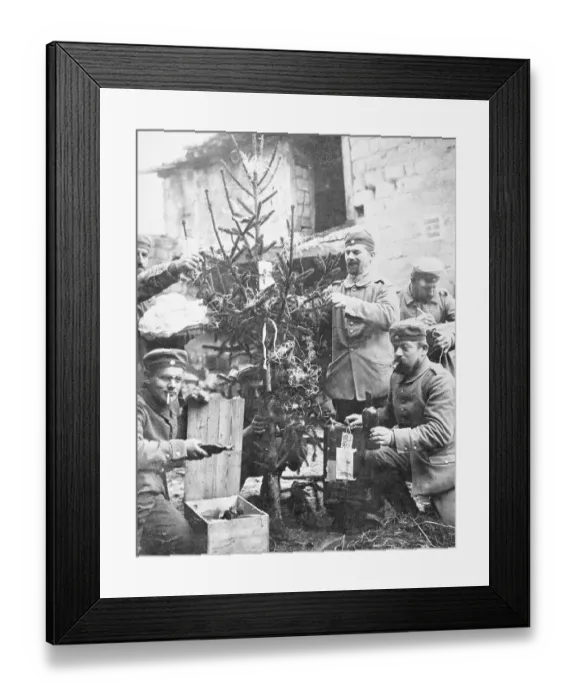 Framed Print : German Soldiers Decorating Christmas Tree Framed Print : German Soldiers Decorating Christmas Tree
