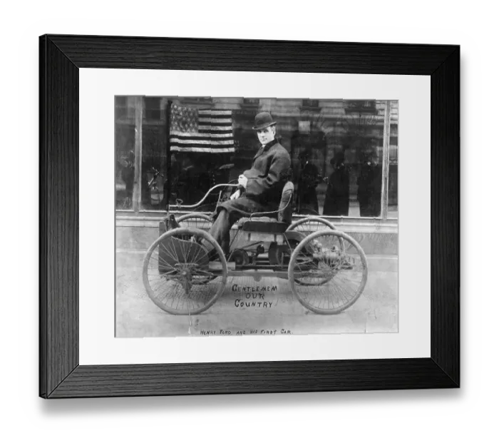 Framed Print : Henry Ford In His First Car