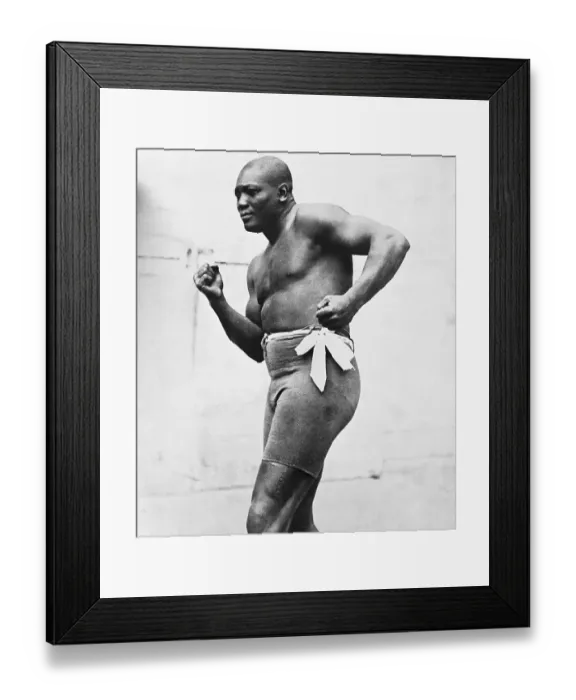 Framed Print : Jack Johnson in Fighting Stance Framed Print : Jack Johnson in Fighting Stance