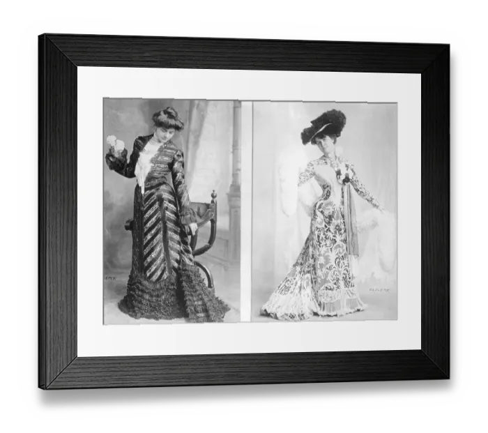 Framed Print : Women Modeling Dresses Framed Print : Women Modeling Dresses