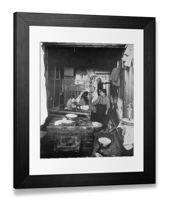 Framed Print : Family Living in Squalid Tenement Building Framed Print : Family Living in Squalid Tenement Building