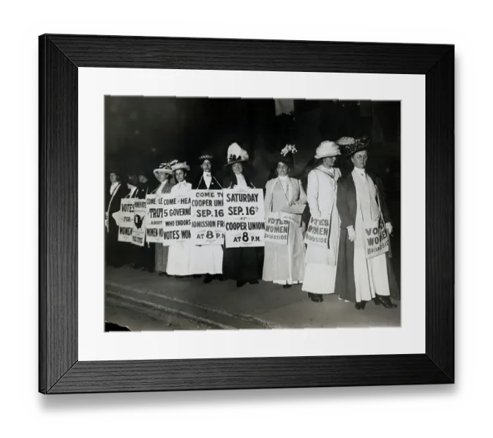 Framed Print : Suffragettes in Sandwich Boards