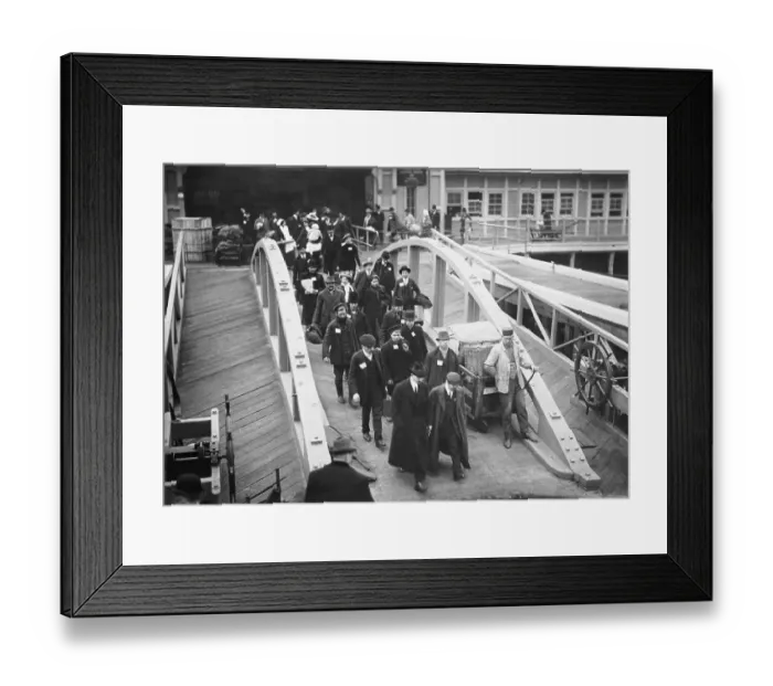 Framed Print : Immigrants Leaving Ellis Island Framed Print : Immigrants Leaving Ellis Island