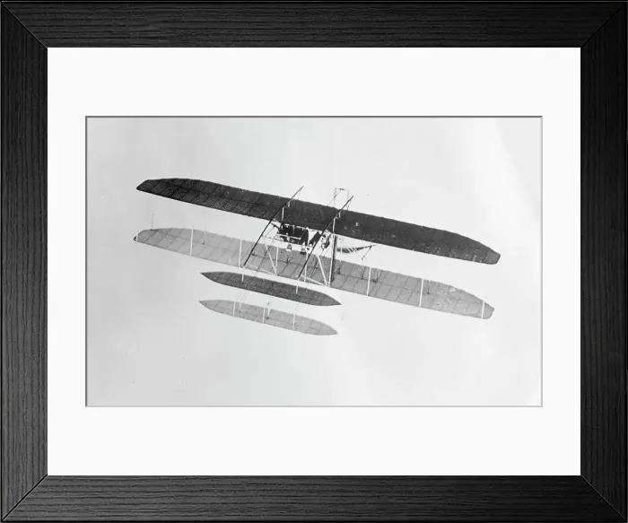 Framed Print : Orville Wright and Copilot Flying Airplane Framed Print : Orville Wright and Copilot Flying Airplane
